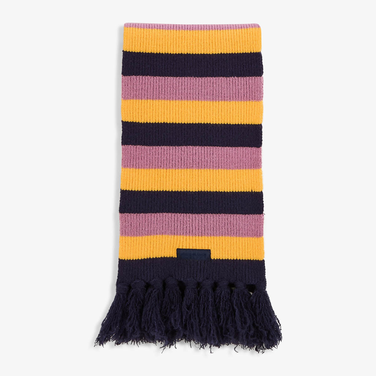 Purple, yellow, and blue striped scarf for men by SERGE BLANCO