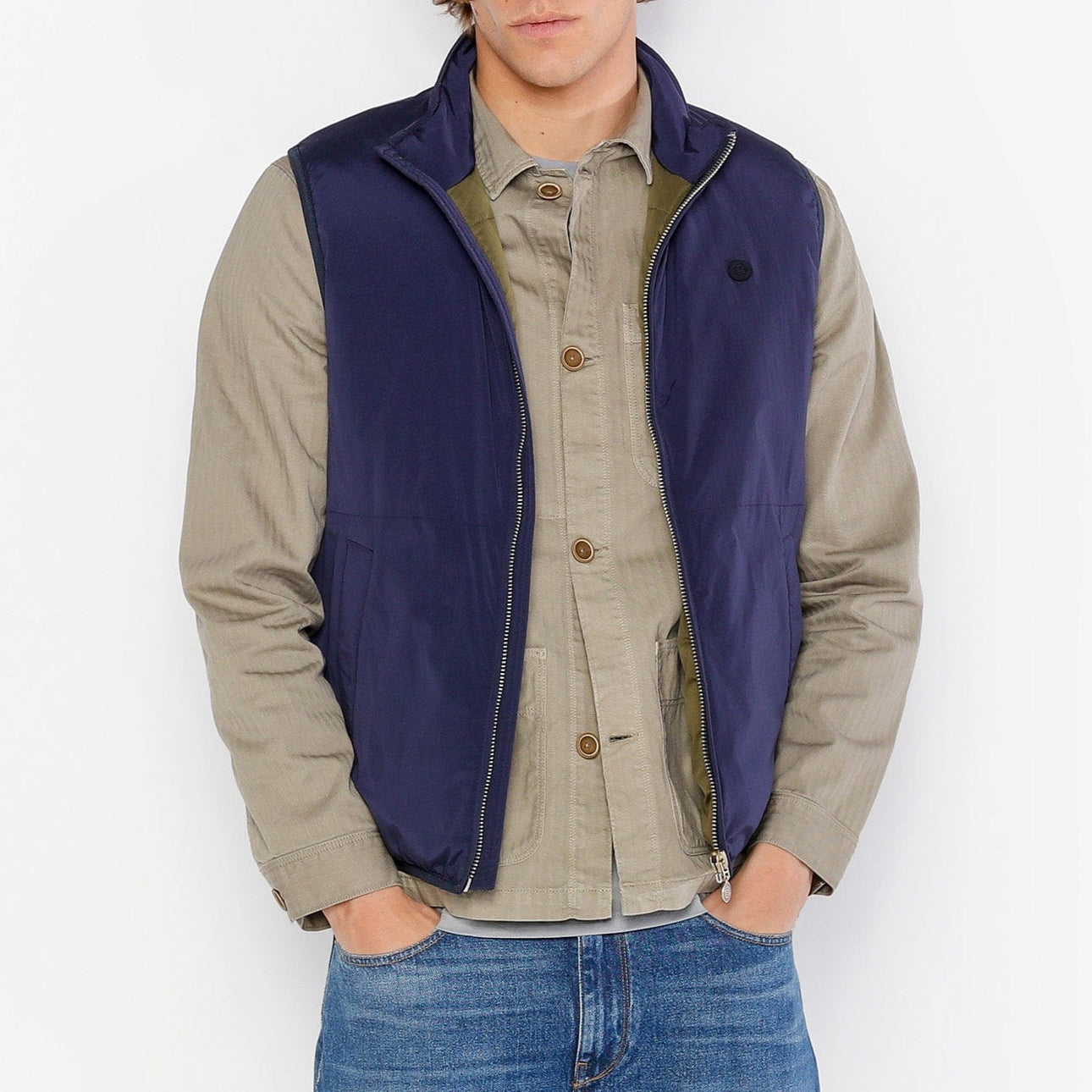 Men's Daytona Ultralight Dark Blue Sleeveless Vest SERGE BLANCO