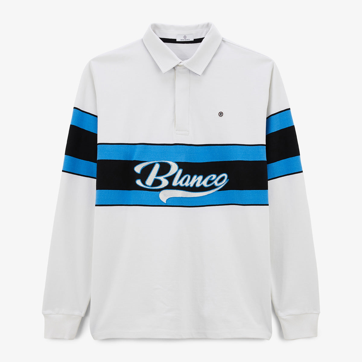 Lucky Homme SERGE BLANCO ivory white long-sleeved rugby shirt