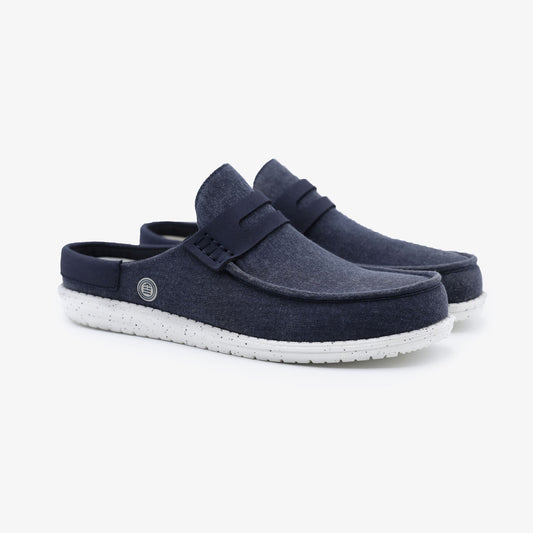 SERGE BLANCO Men's Navy Blue Bidart Mules