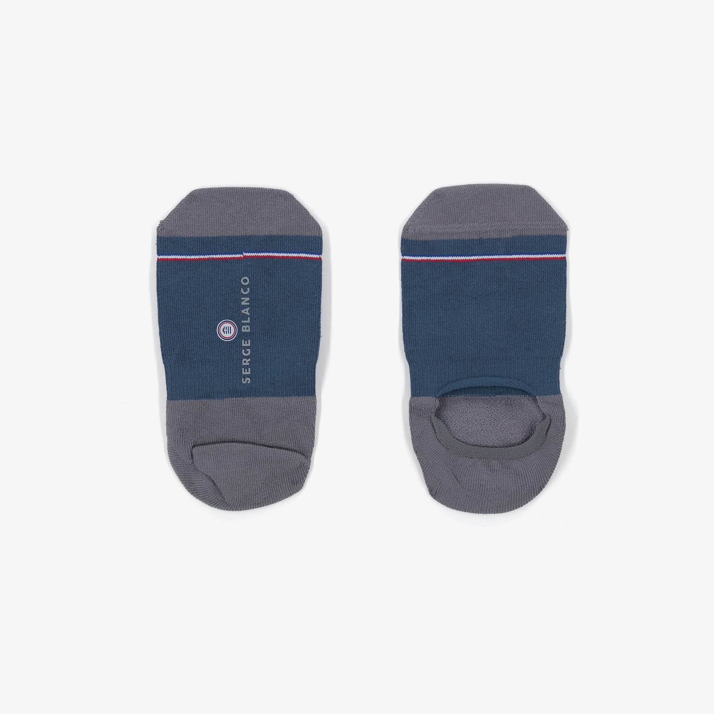 Pack of 3 pairs of slate gray invisible socks by SERGE BLANCO