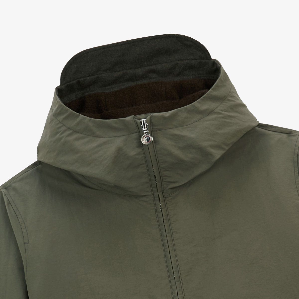 Dimitri Water-Repellent Fleece Parka in Military Green for Men by SERGE BLANCO