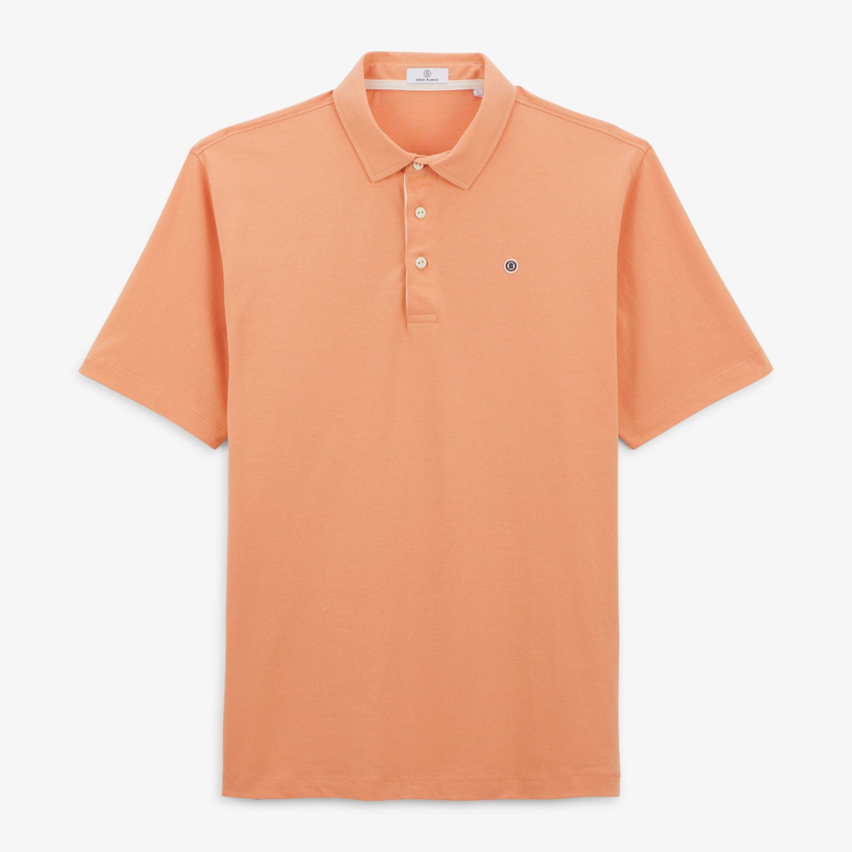 Men's Short-Sleeved Rugby Polo Shirt in Coral Cotton Jersey by SERGE BLANCO