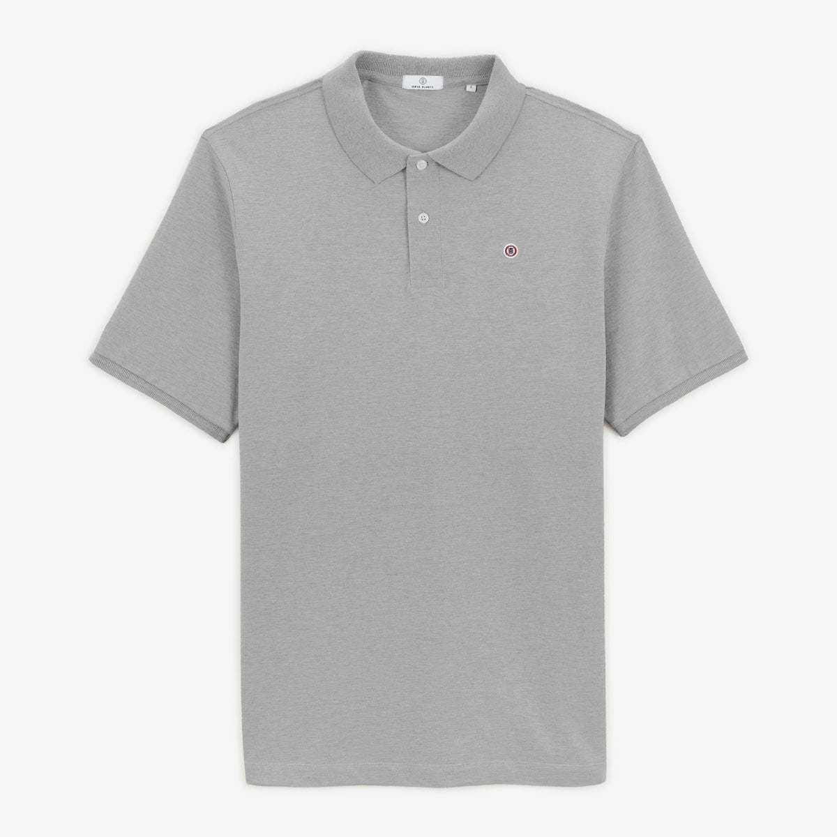 Lucas Short-Sleeved Junior Polo Shirt in Heather Gray Cotton Piqué SERGE BLANCO