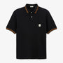 Men's Lorca Short-Sleeved Embossed Cotton Polo Shirt with Black Trim SERGE BLANCO