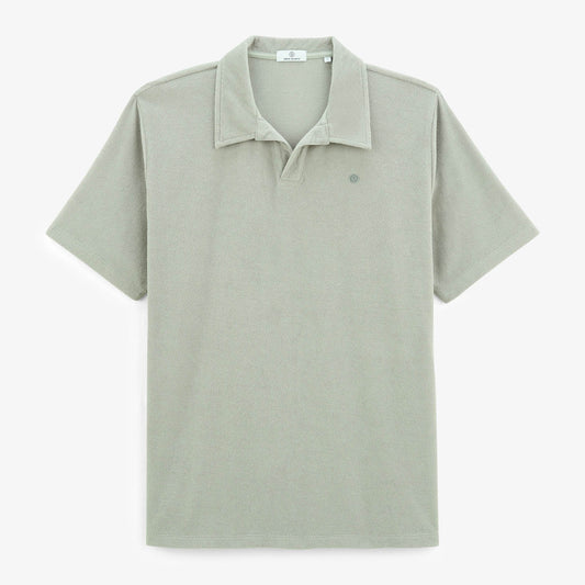 Men's Lane Short-Sleeved Slate Gray Cotton Terry Polo Shirt SERGE BLANCO