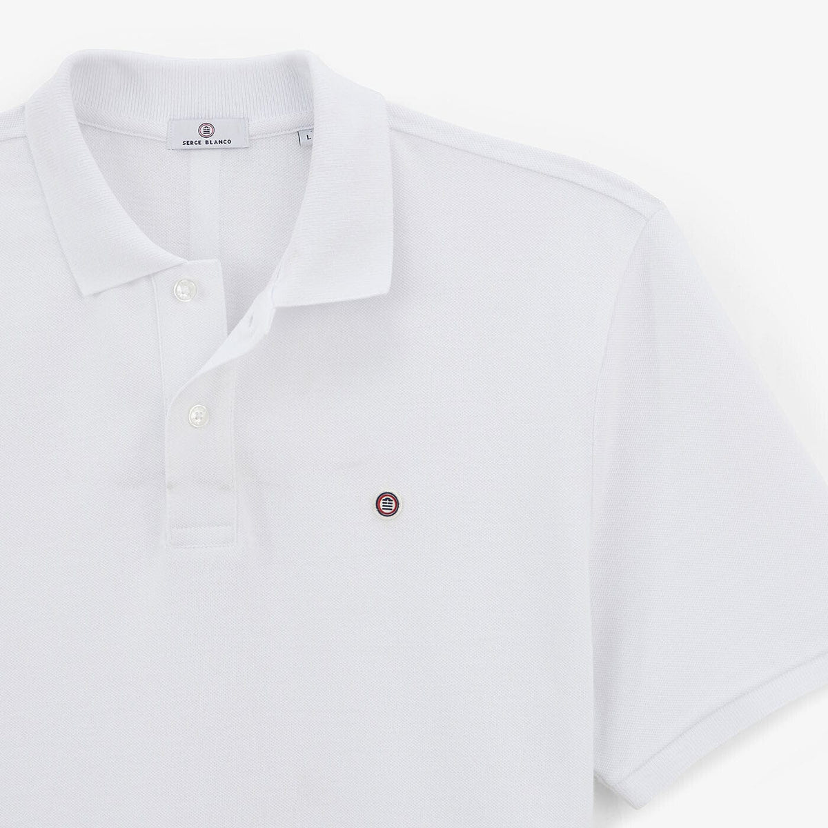 Lucas Short-Sleeved Cotton Piqué Polo Shirt in White for Men SERGE BLANCO