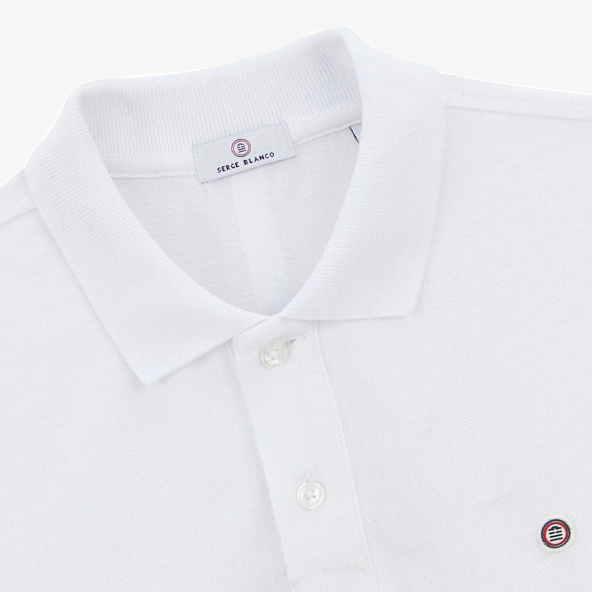 Lucas Short-Sleeved Cotton Piqué Polo Shirt in White for Men SERGE BLANCO