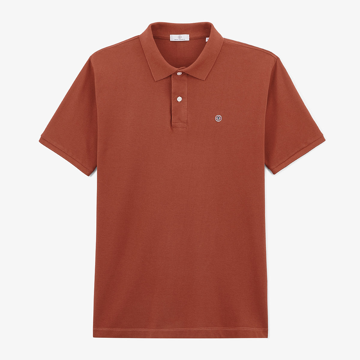 Lucas Rust Orange Cotton Short-Sleeved Piqué Polo Shirt, Loose Fit, Men's SERGE BLANCO