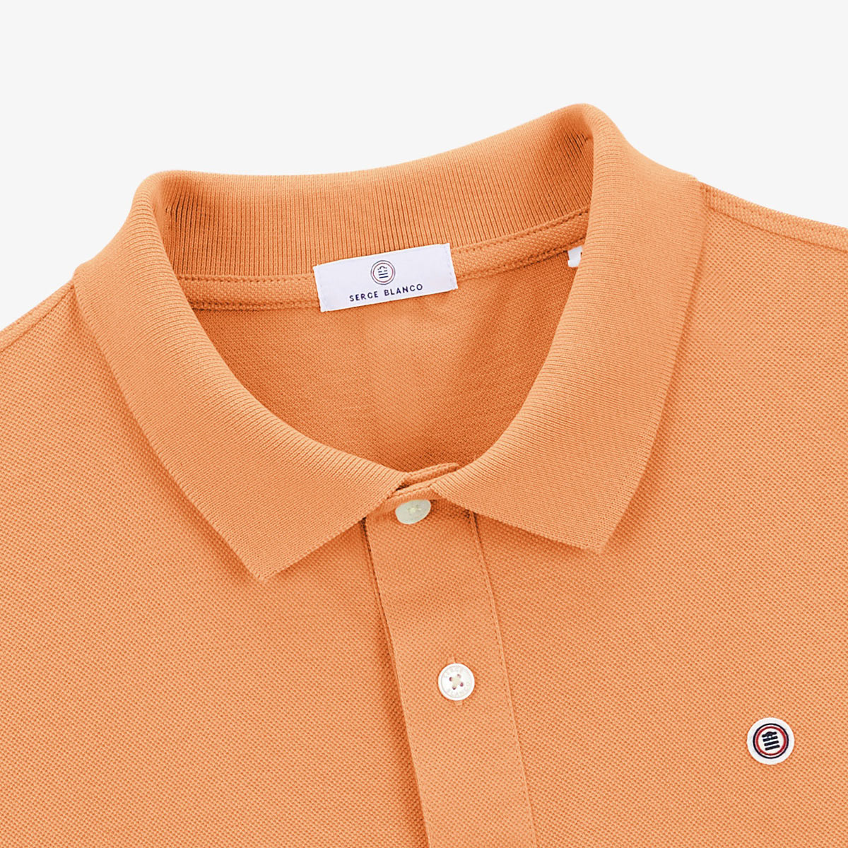 Lucas Short-Sleeved Cotton Piqué Polo Shirt in Tangerine Orange, Loose Fit, Men's SERGE BLANCO