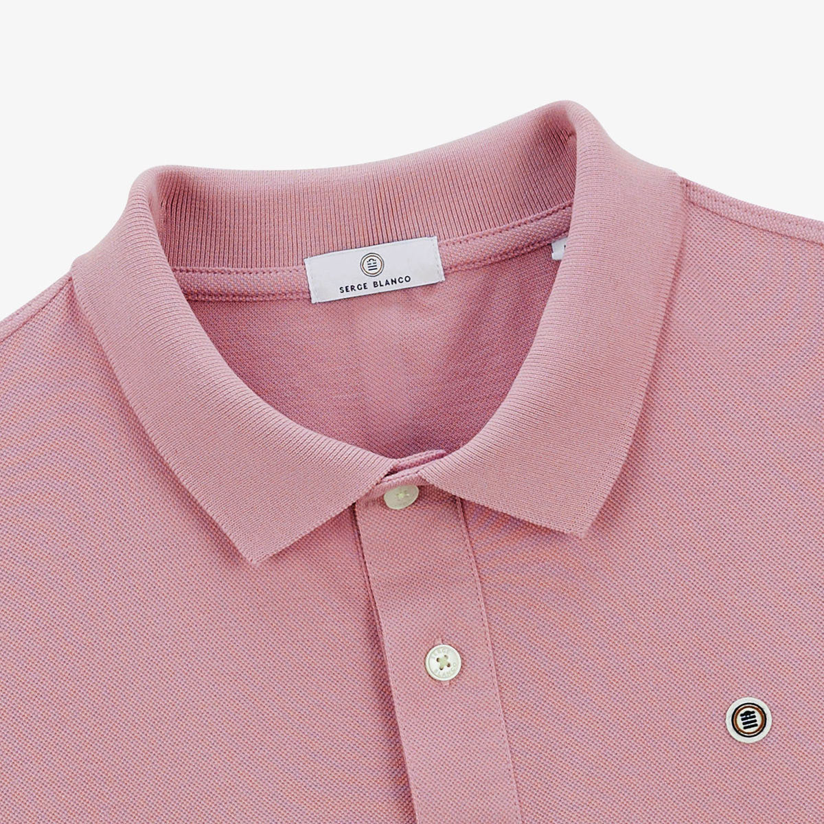 Lucas Short-Sleeved Cotton Piqué Polo Shirt in Pink, Loose Fit, Men's SERGE BLANCO
