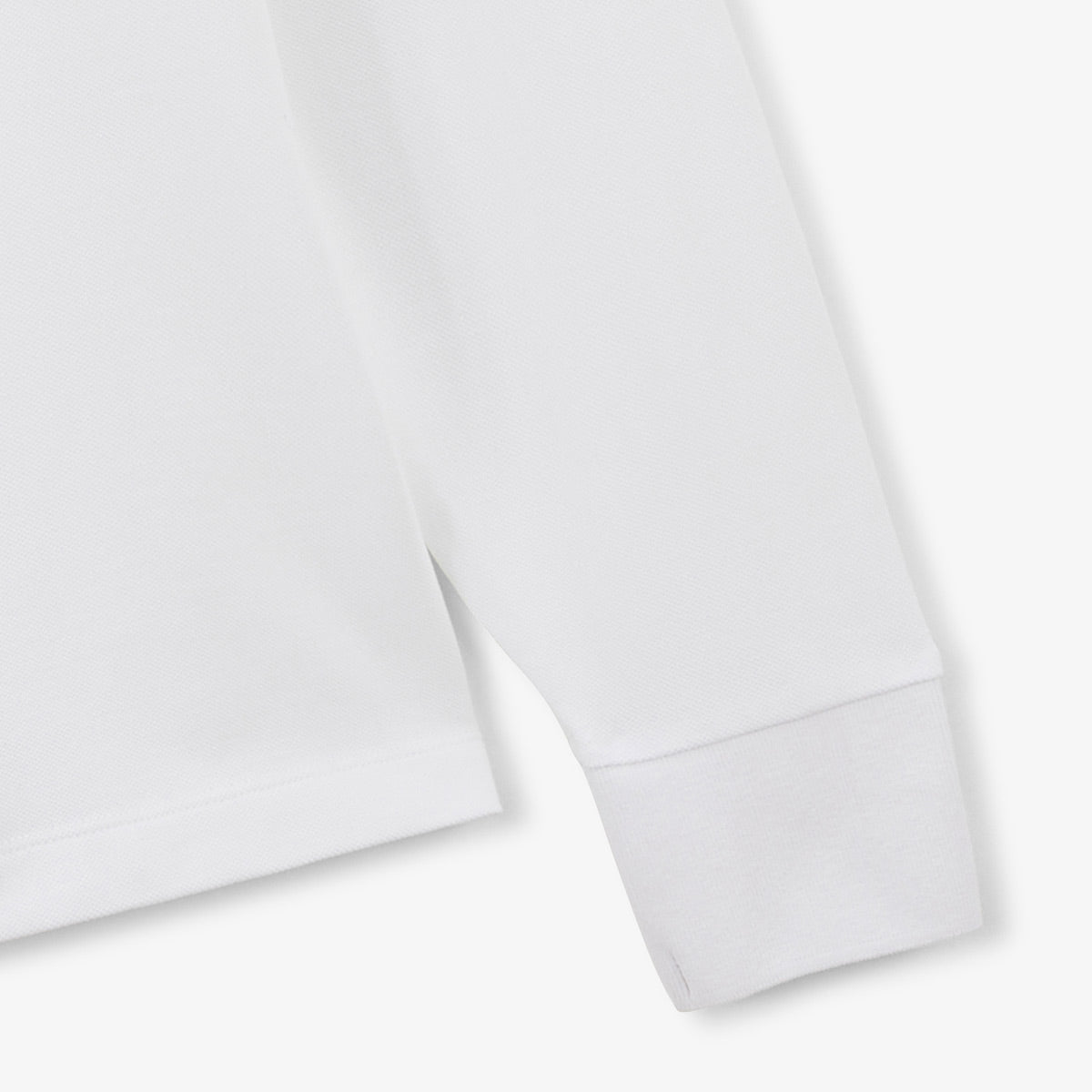 Men's Lindsay White Long-Sleeved Cotton Piqué Polo Shirt with Zip SERGE BLANCO