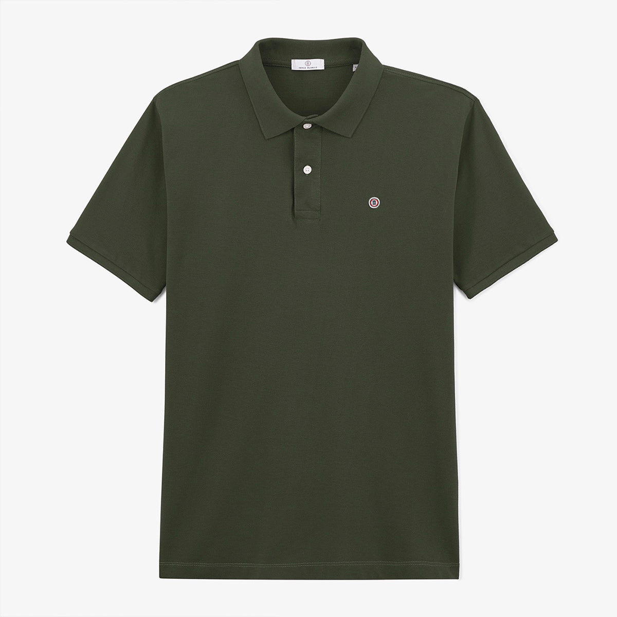 Junior Short-Sleeved Cotton Piqué Polo Shirt in English Green Lucas SERGE BLANCO