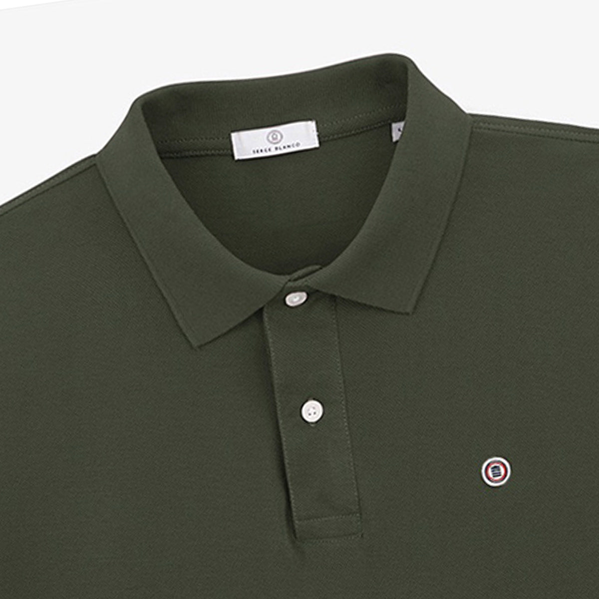 Junior Short-Sleeved Cotton Piqué Polo Shirt in English Green Lucas SERGE BLANCO