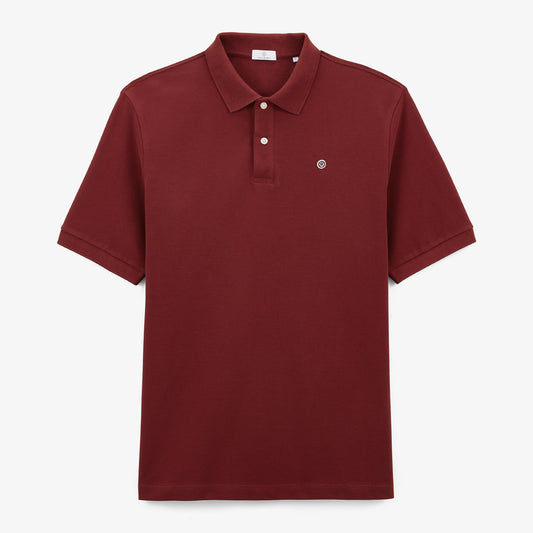 Lucas Merlot Red Men's Short-Sleeved Cotton Piqué Polo Shirt SERGE BLANCO