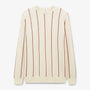Milo Men's Ivory White Cotton and Wool Striped Sweater SERGE BLANCO