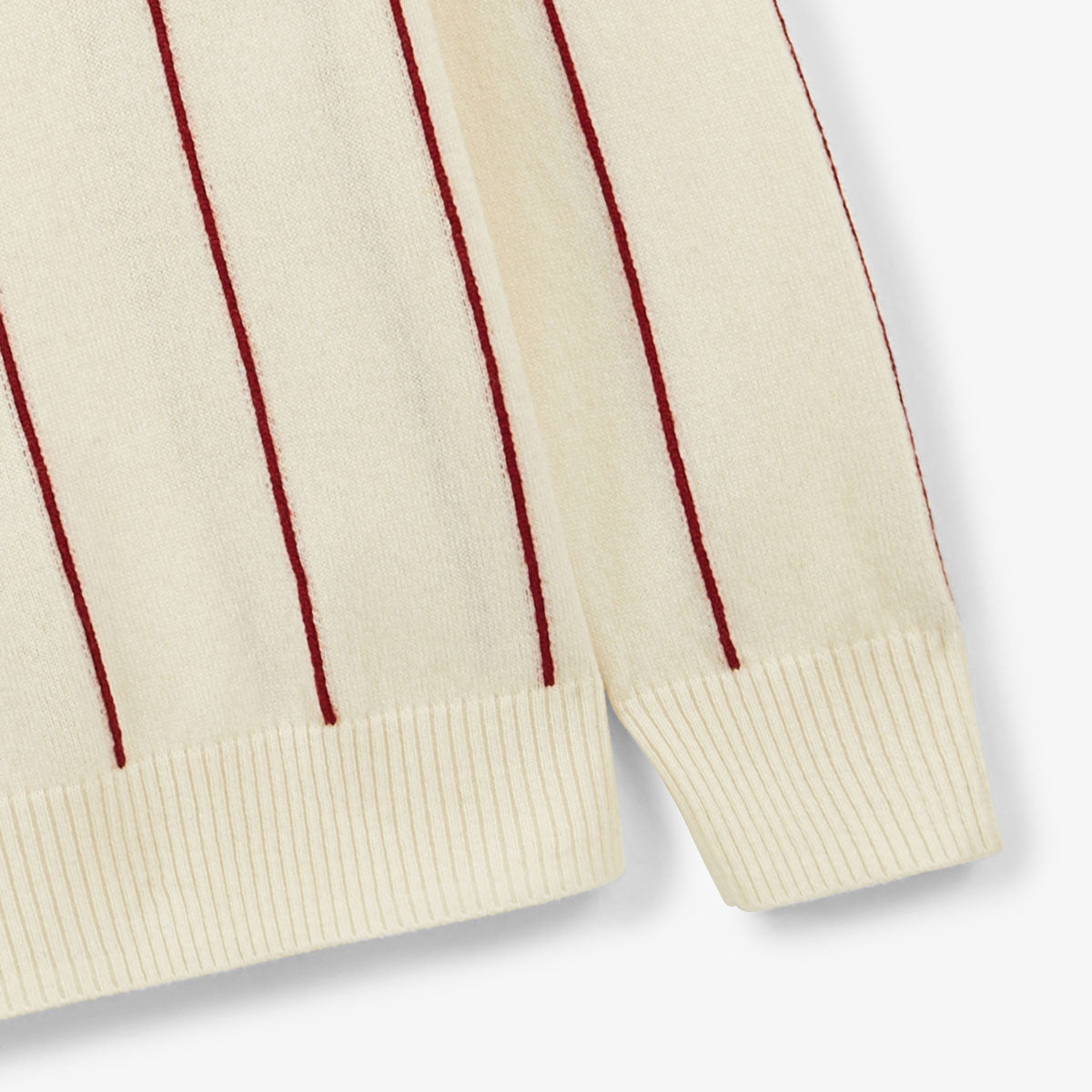 Milo Men's Ivory White Cotton and Wool Striped Sweater SERGE BLANCO