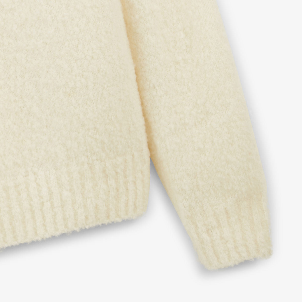 Masao Men's Ivory White Bouclé Wool Sweater SERGE BLANCO