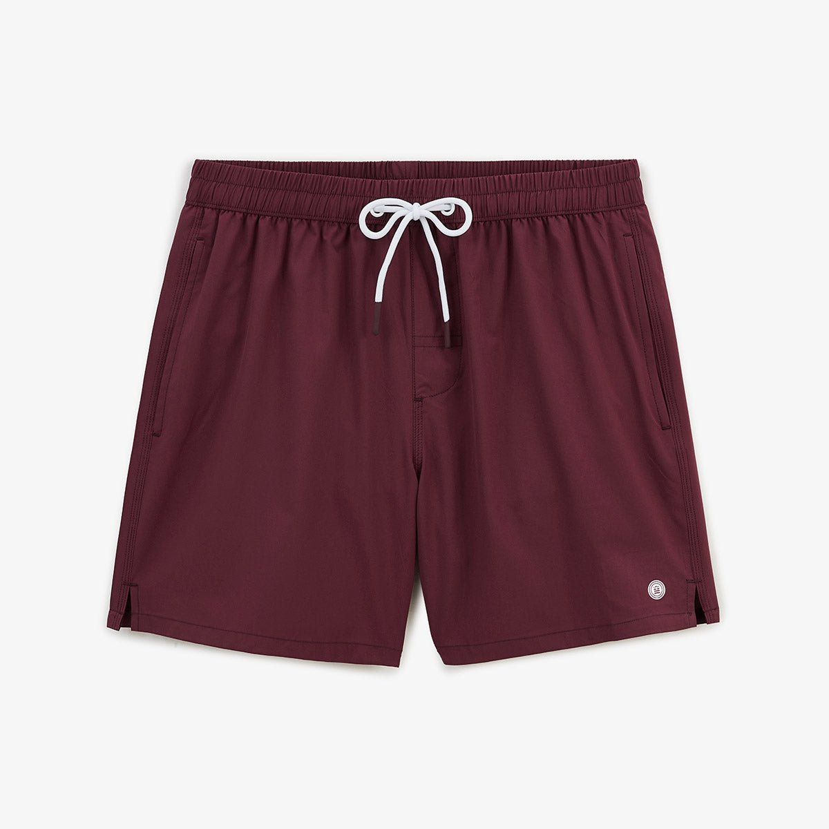 Nestor plain burgundy red men's swim shorts, serge blanco