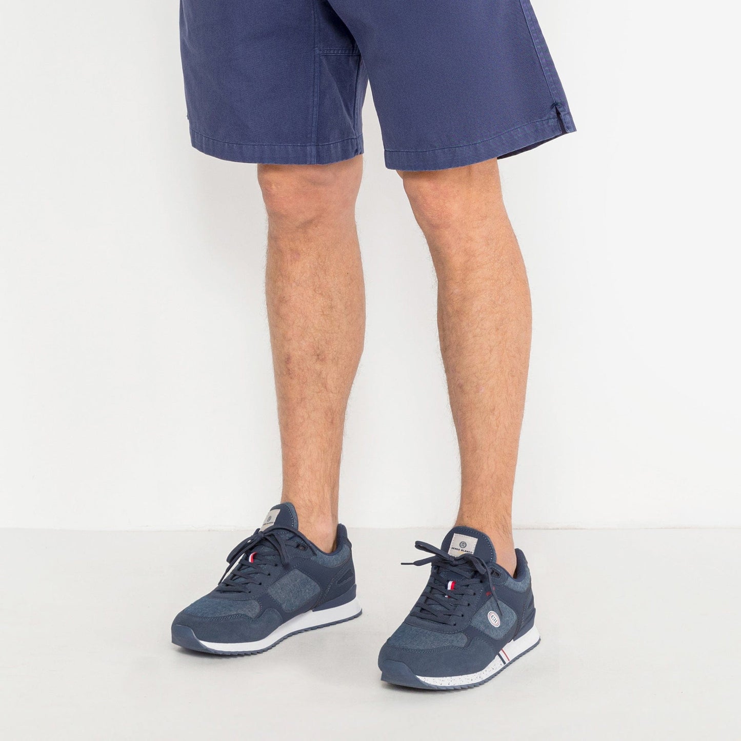 SERGE BLANCO Men's Chamonix Vintage Navy Blue Sneakers