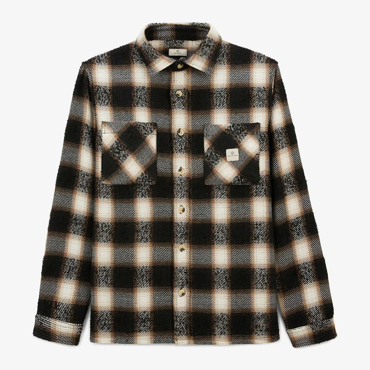 Clovis black checked overshirt for men SERGE BLANCO