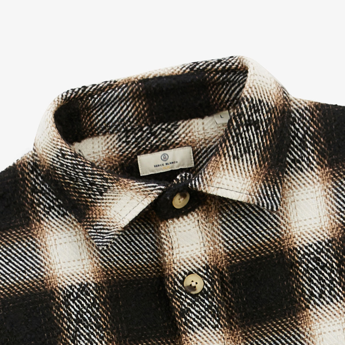 Clovis black checked overshirt for men SERGE BLANCO