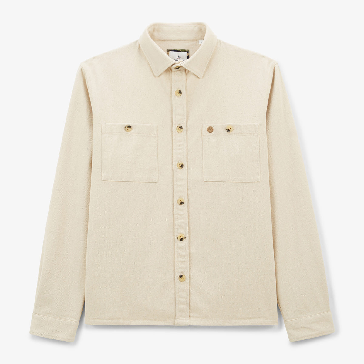 Clovis Ivory White Men's Brushed Cotton Twill Overshirt SERGE BLANCO