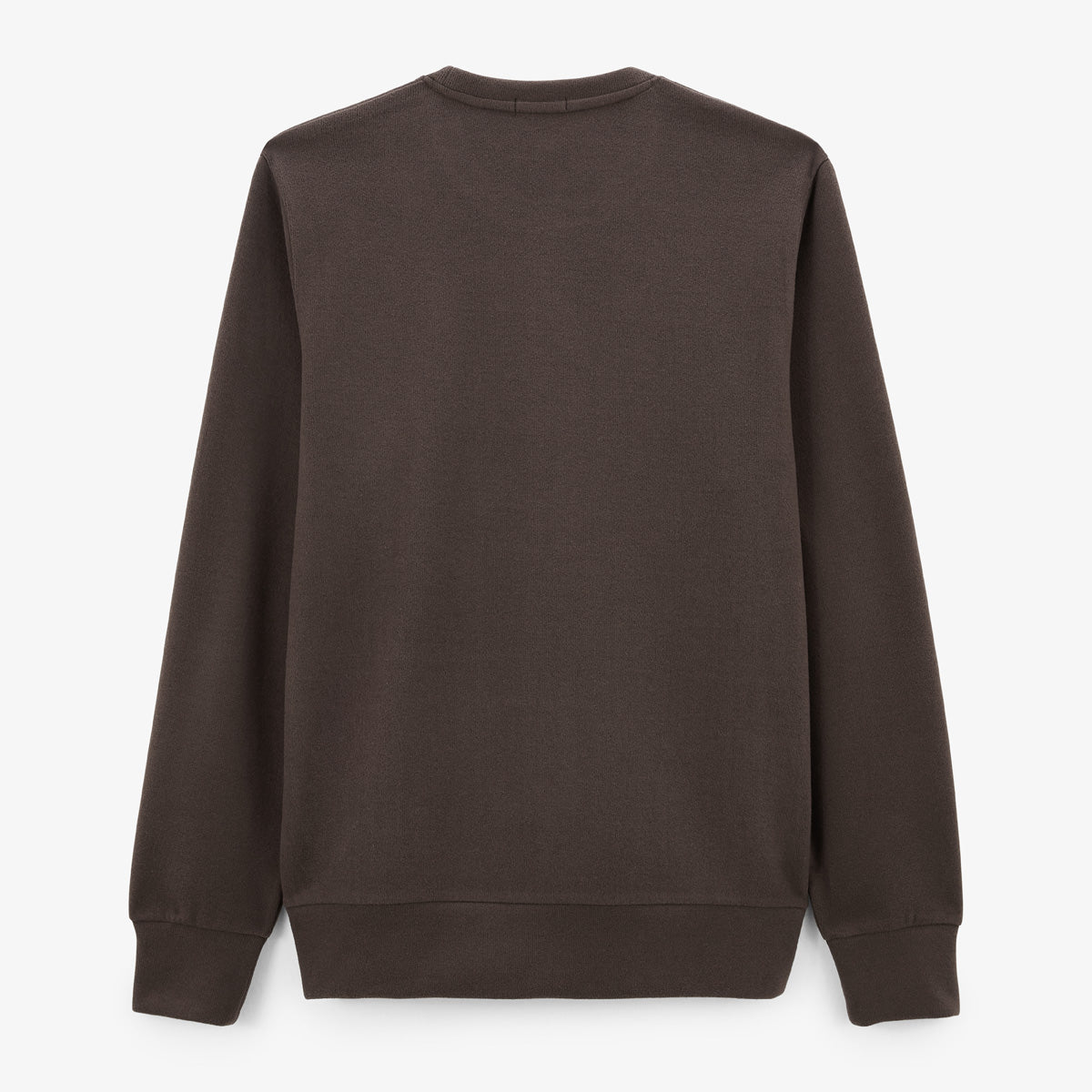 Men's Plain Round Neck Sweatshirt in Ebony Brown SERGE BLANCO