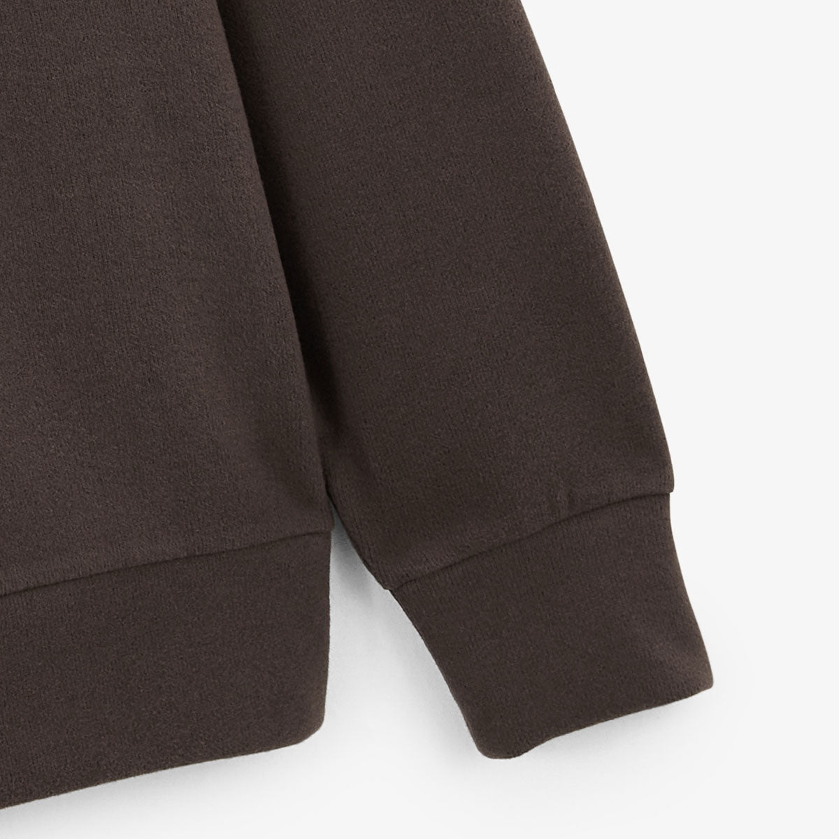 Men's Plain Round Neck Sweatshirt in Ebony Brown SERGE BLANCO