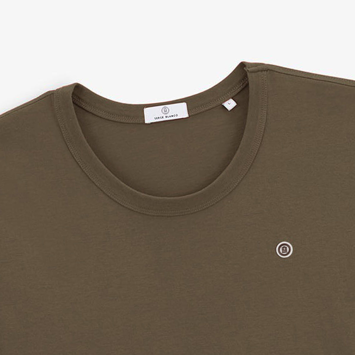 Theo round neck T-shirt in clay brown cotton MEN SERGE BLANCO