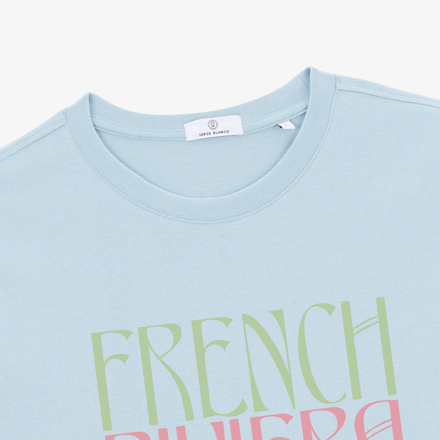 French Riviera Toumani Sky Blue Men's Short Sleeve Round Neck T-Shirt SERGE BLANCO