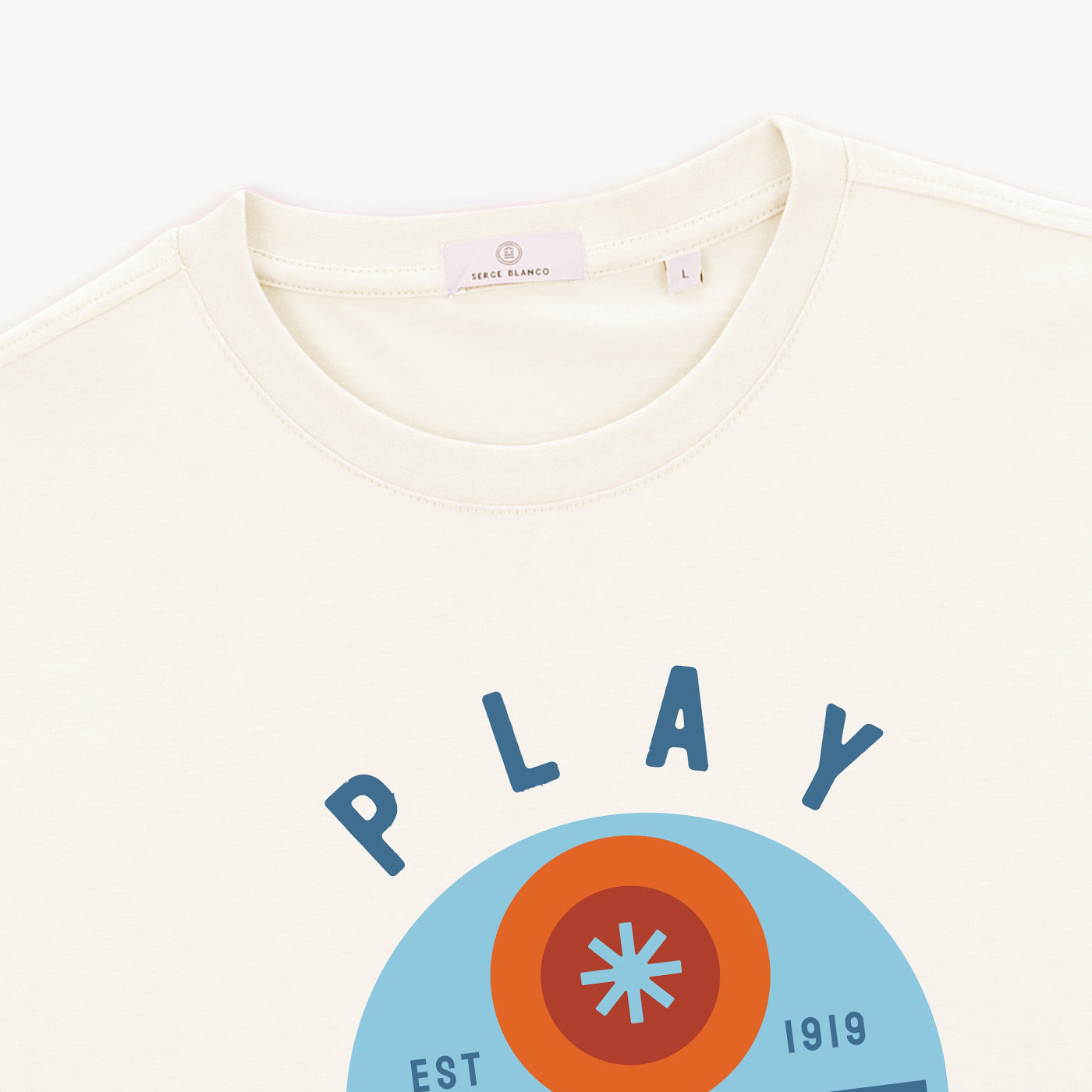 Theophile White Men's Short-Sleeved Round Neck T-Shirt SERGE BLANCO