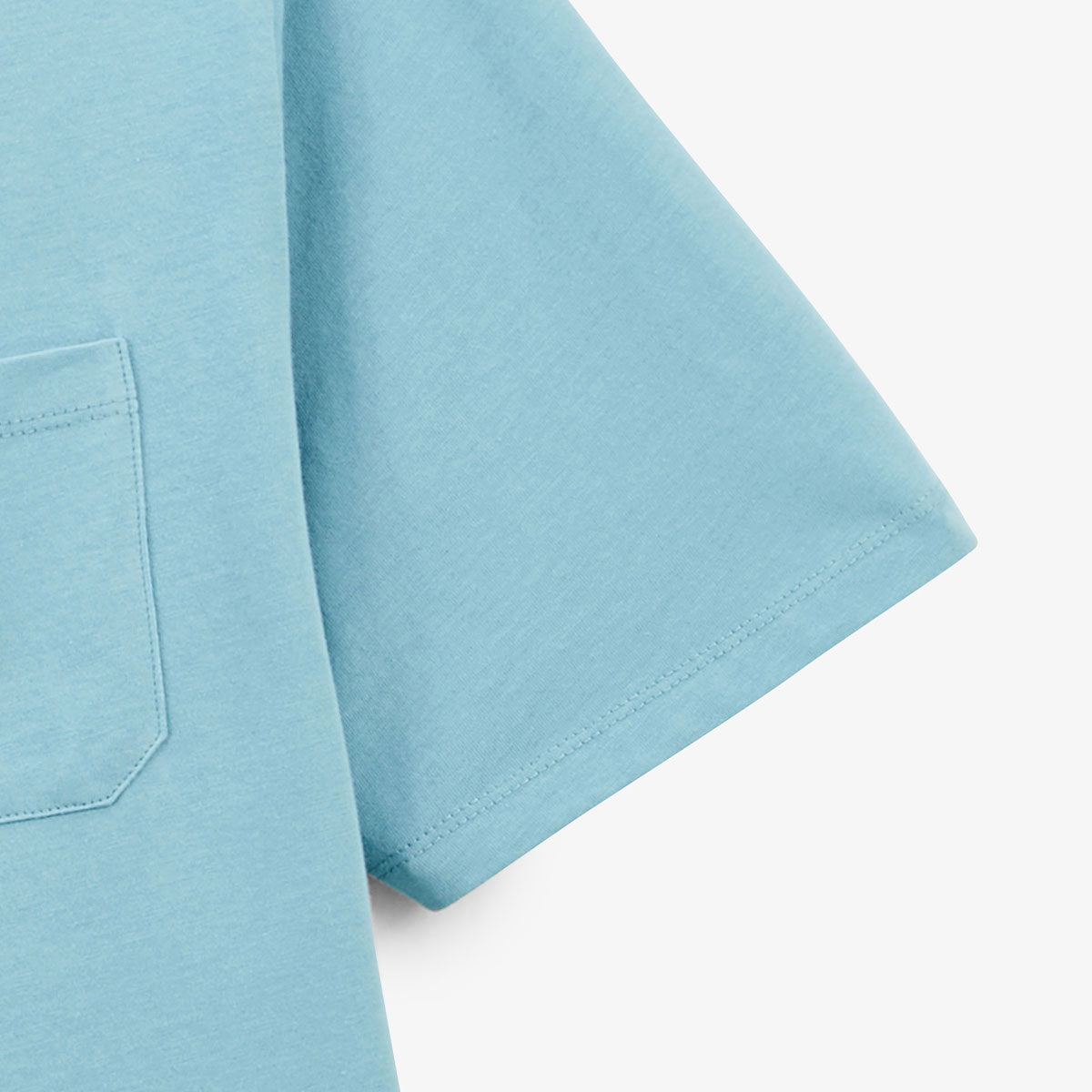 PLAY Men's Short-Sleeved Cotton T-Shirt in Glacier Blue with Chest Pocket SERGE BLANCO