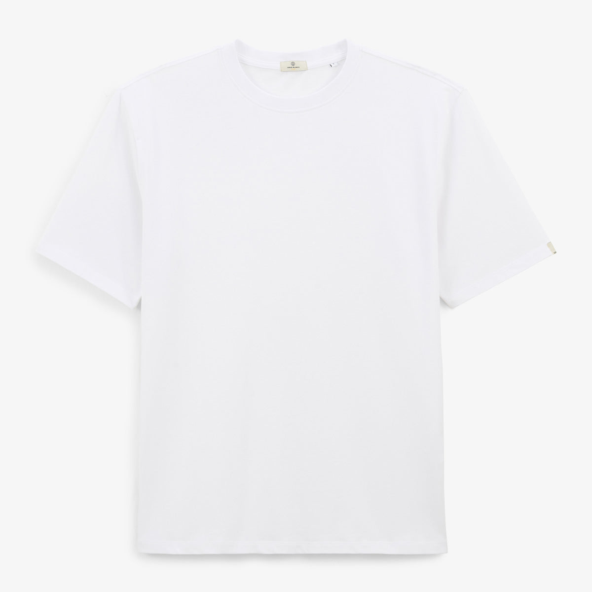 White Stretch Cotton Short Sleeve T-Shirt for Men by SERGE BLANCO