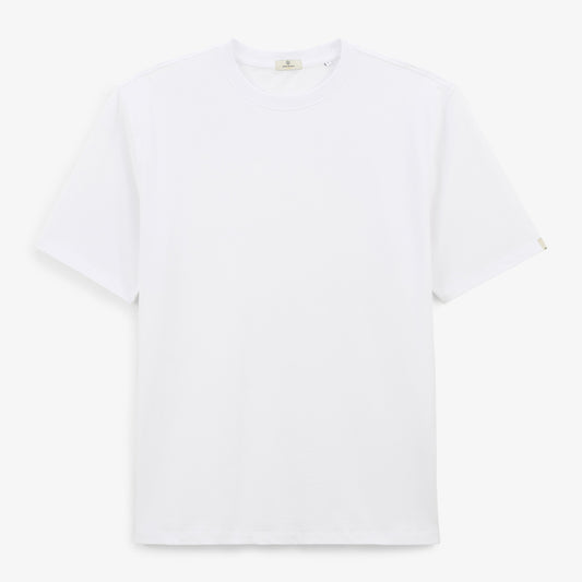White Stretch Cotton Short Sleeve T-Shirt for Men by SERGE BLANCO