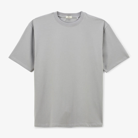 Men's Short-Sleeved Stretch Cotton T-Shirt in Mouse Gray Tarike SERGE BLANCO