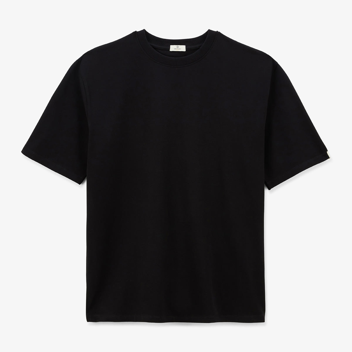 Men's Short-Sleeved Stretch Cotton T-Shirt in Black Tarike SERGE BLANCO