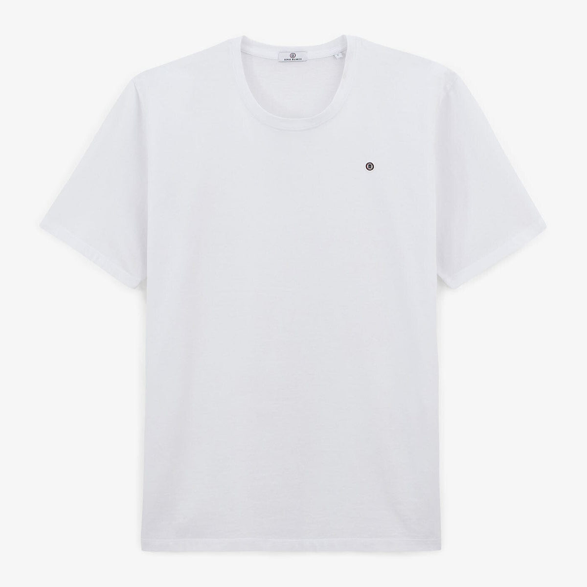 SERGE BLANCO Men's White Round Neck Cotton T-Shirt