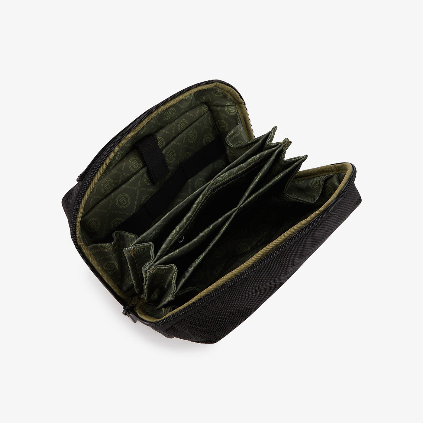 Black Nylon Toiletry Bag with 3 Compartments CONTROL SERGE BLANCO