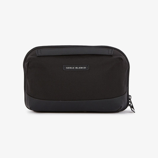 Black Nylon Toiletry Bag with 3 Compartments CONTROL SERGE BLANCO