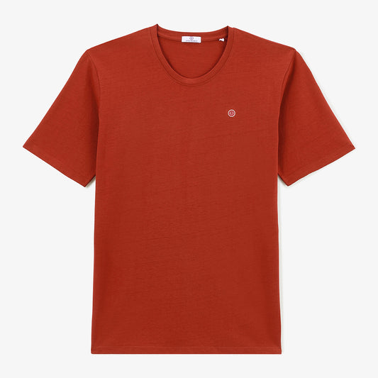 Theo round neck T-shirt in red cotton MEN SERGE BLANCO