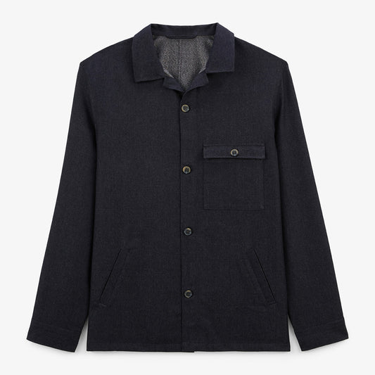 Waël Men's Dark Navy Blue Worker Jacket SERGE BLANCO