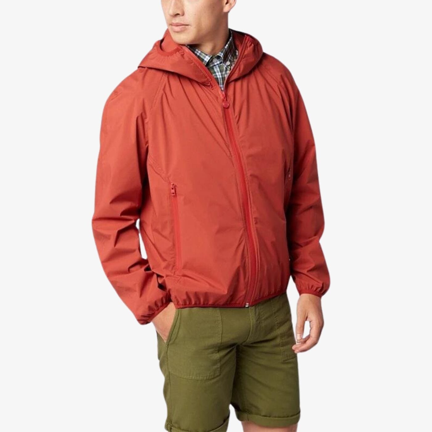 Chaqueta cortavientos impermeable de tejido técnico