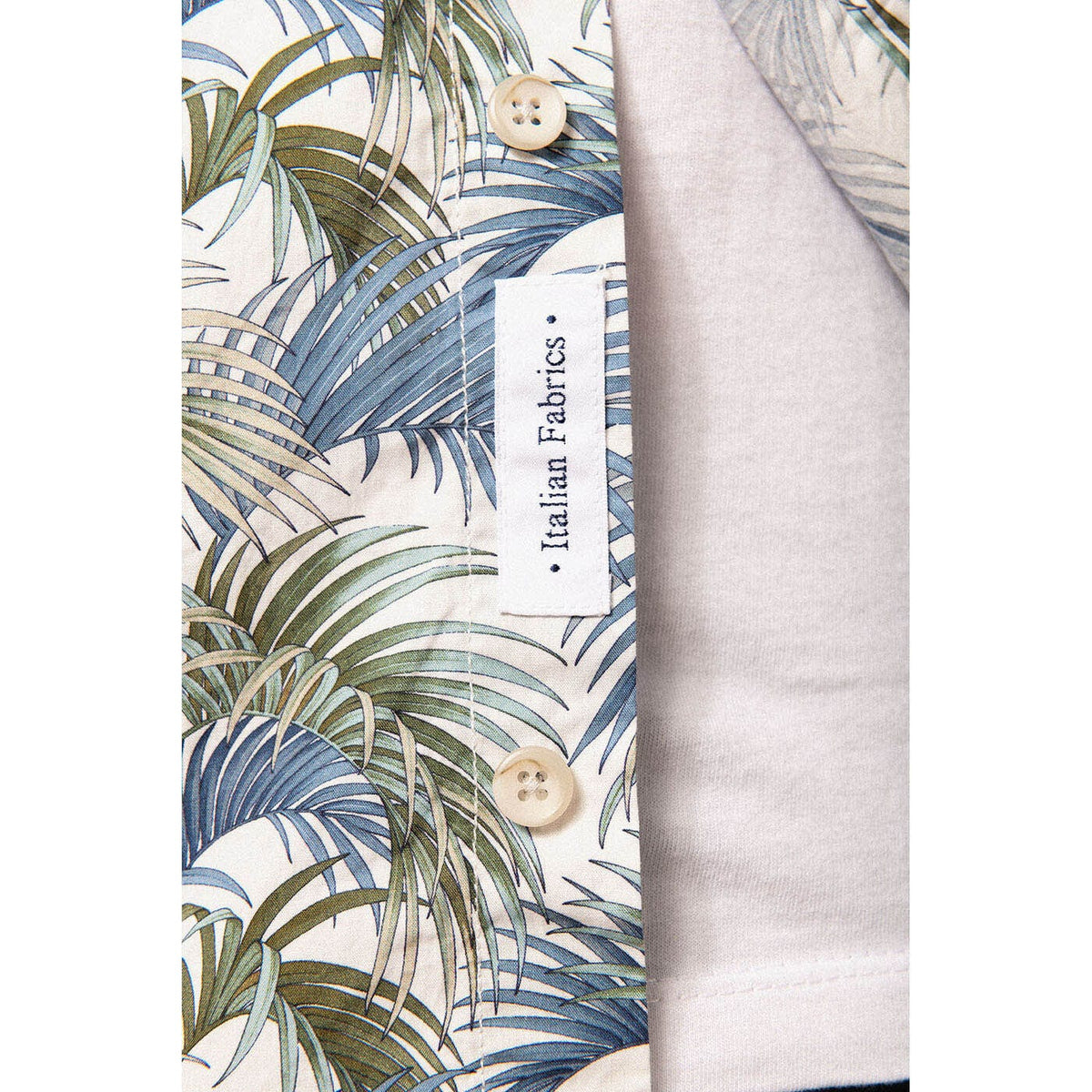 Camisa de manga corta de popelín con estampado vegetal