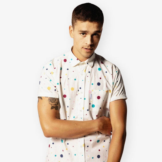 Camisa de manga corta de popelín multicolor