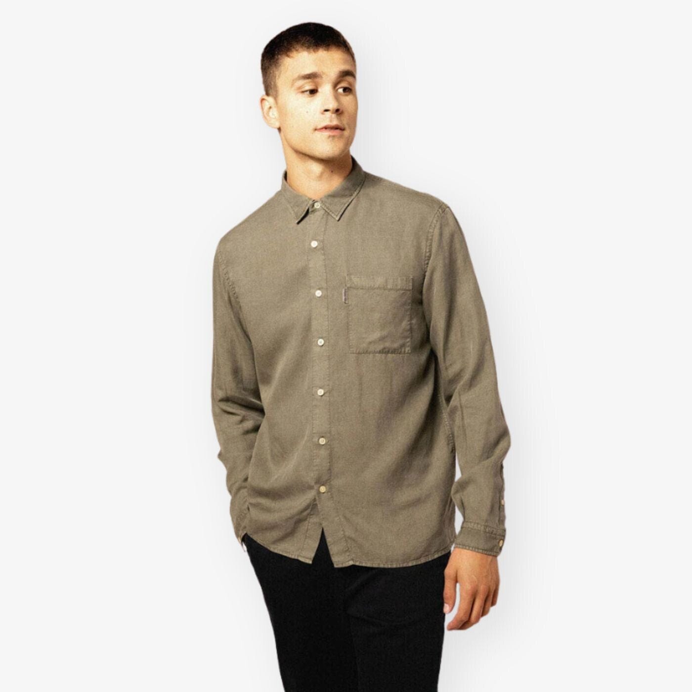 Camisa de manga larga de algodón teñido