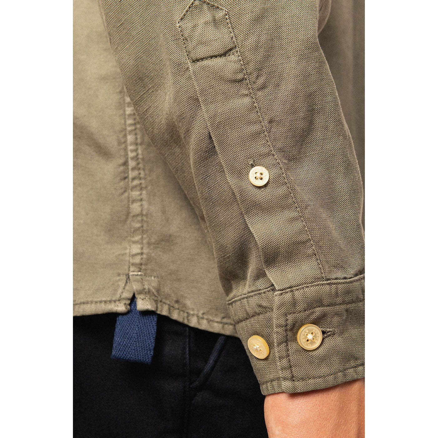 Camisa de manga larga de algodón teñido