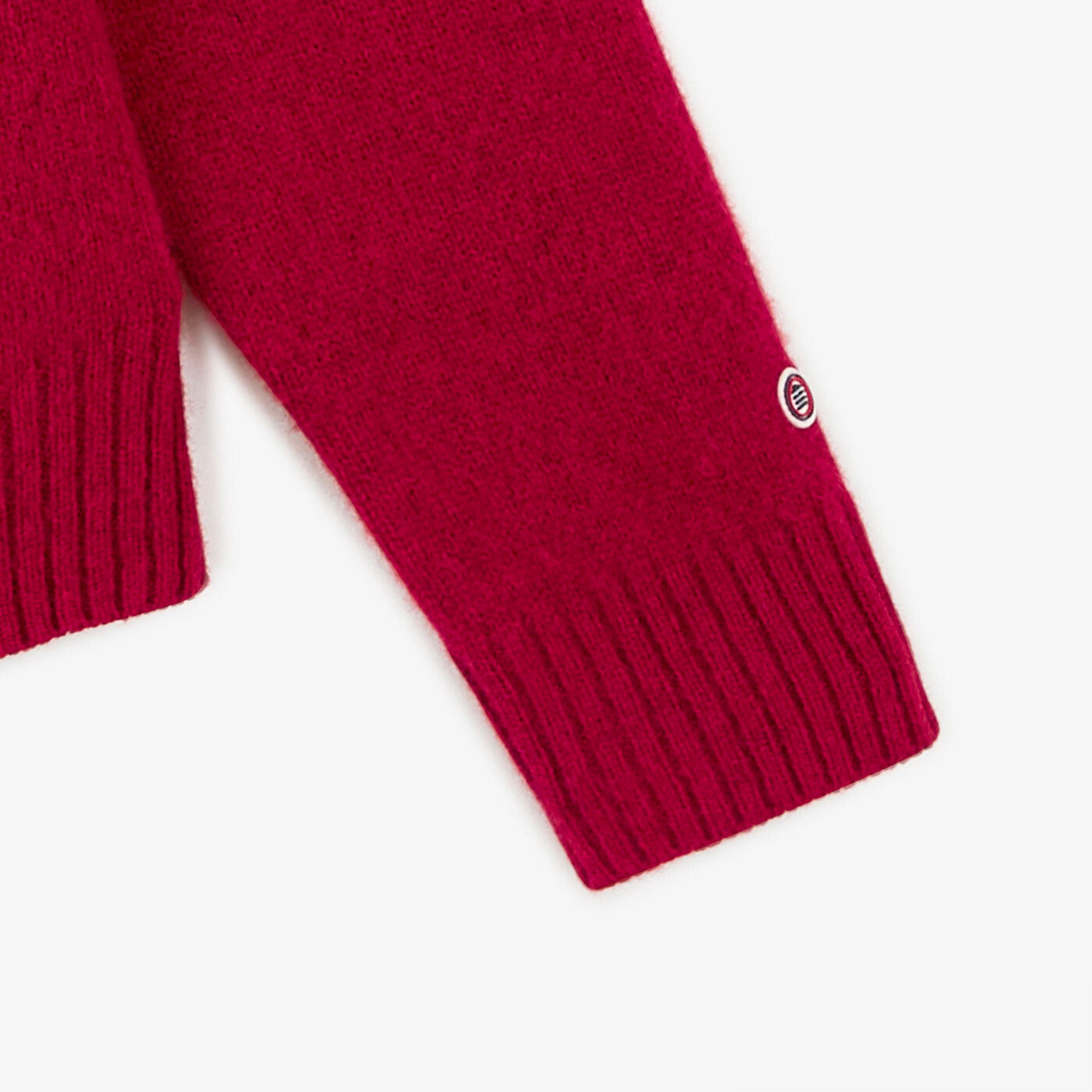 Jersey de cuello redondo de lana roja