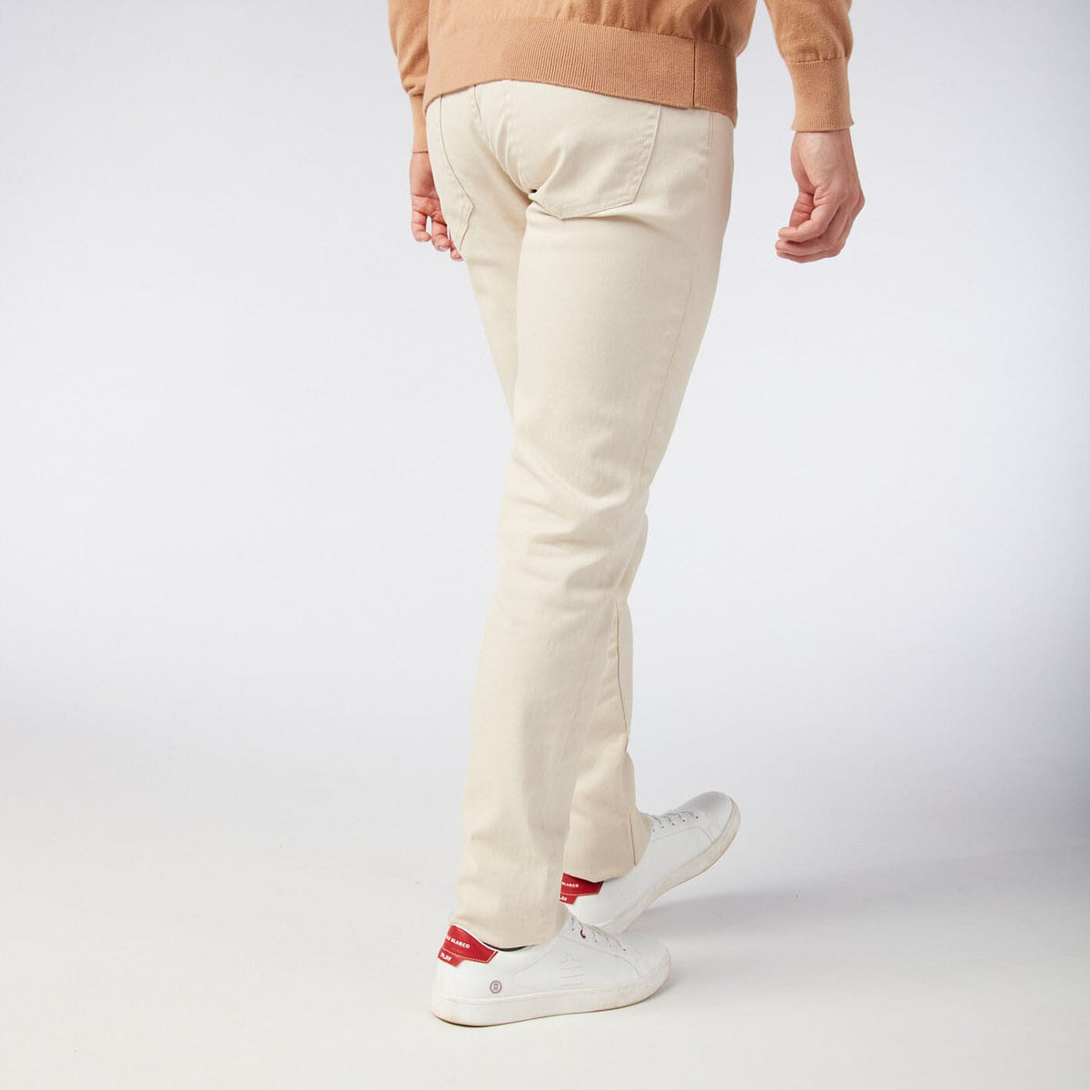 Pantalón de hombre de 5 bolsillos, corte slim, 325, beige