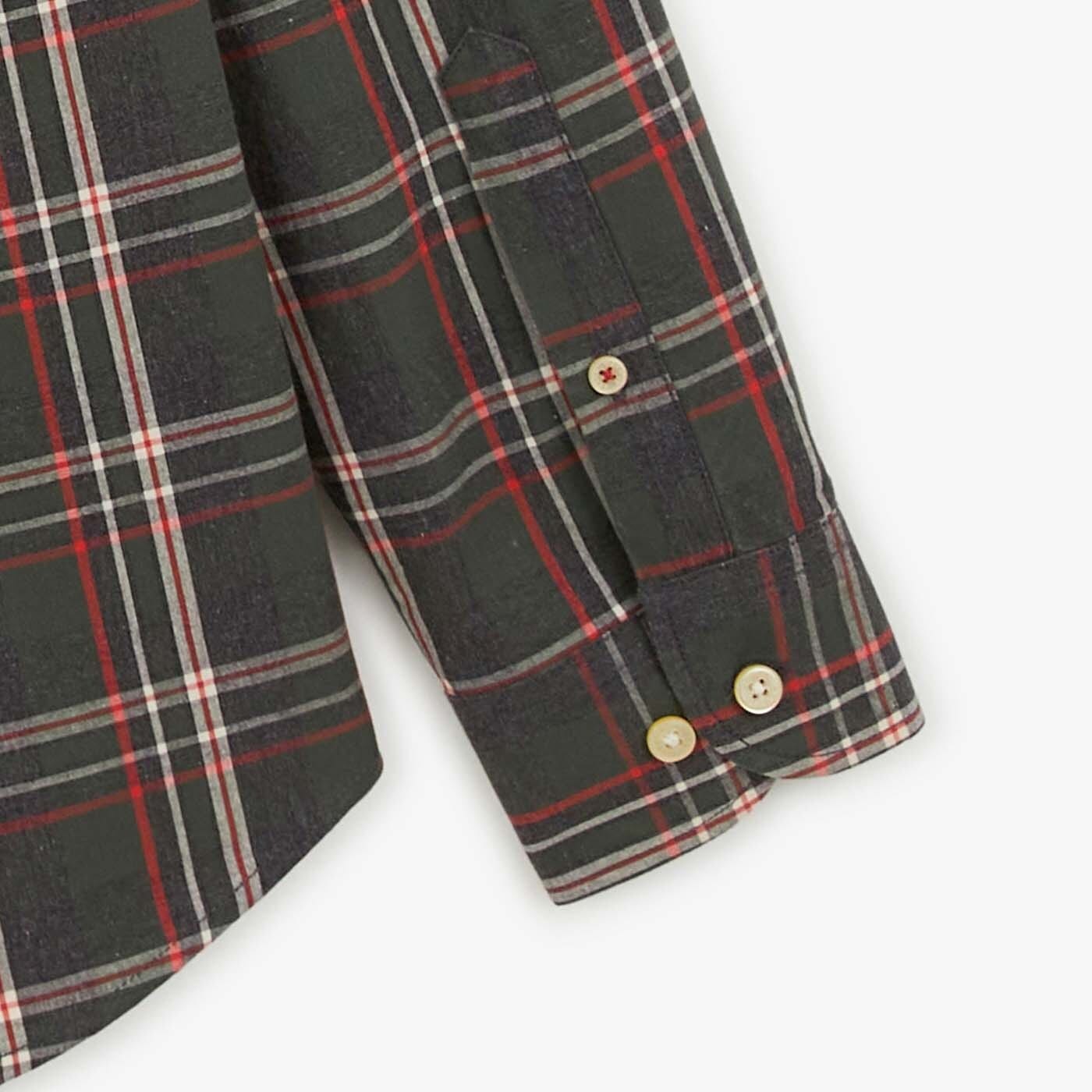 Camisa de manga larga a cuadros verde pino